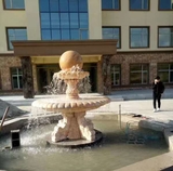 石雕风水球喷泉欧式安装效果