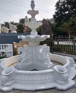 大型汉白玉欧式喷泉景观雕塑图片款式推荐
