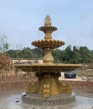 直径3.2米黄锈石石雕喷泉定做厂家报价